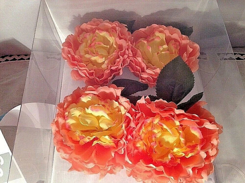 NAPKIN RING HOLDERS BY SECRET CELEBRITY LARGE CARNATION FLORAL SET 4 Carnation