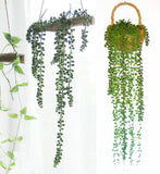 3 Pcs Beans Rattan Hangings Wall Artificial Plant Faux Plastic Vine Green Plant