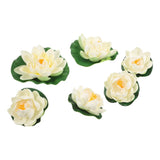 6 Pcs Artificial Flowers Outdoor Water Lily Pads Floating Foam Lotus Lily