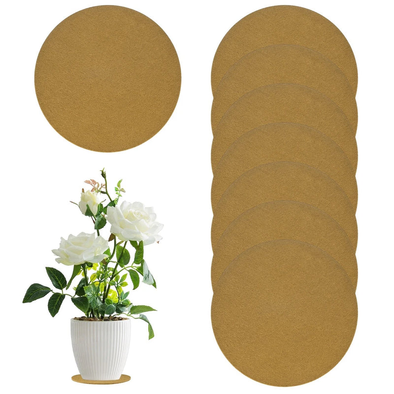 8-Pack Cork Plant Coasters, 5.9 Inch Cork Plant Mats for Garden [Brown] Garden Plants