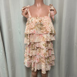 Show Me Your Mumu Rowen Ruffle Mini Dress Women's Size M Hydrangea Blooms Floral Hydrangea