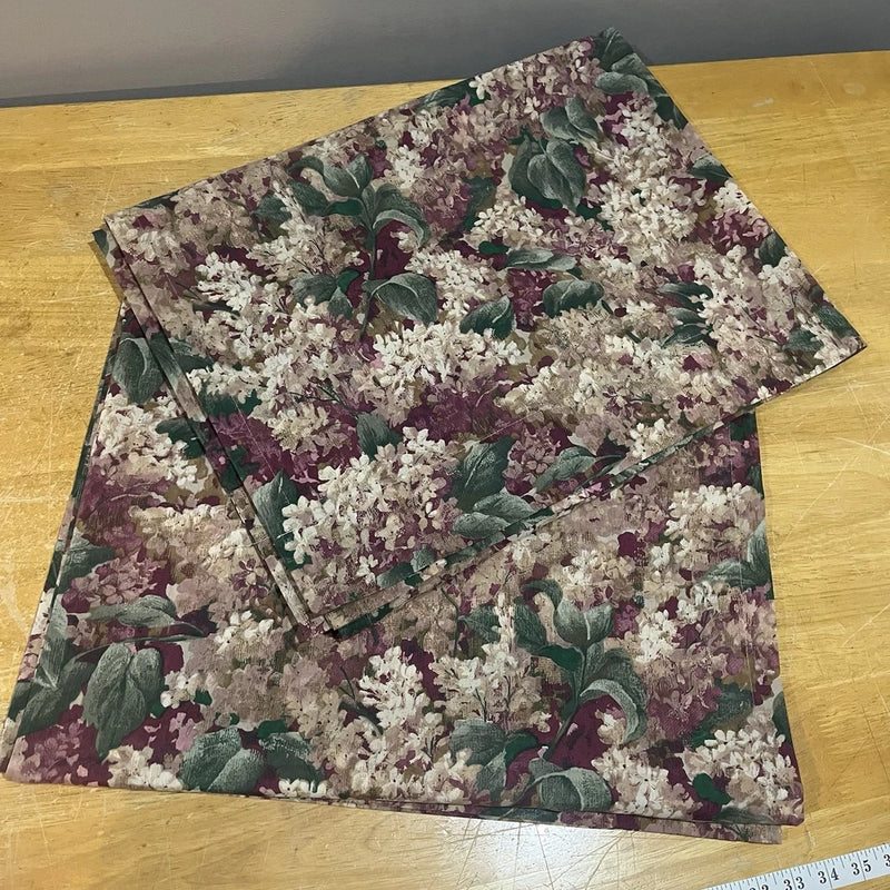 Vtg Handmade Hydrangea Curtain Panels 40x62" Floral Cottagecore Garden Hydrangea