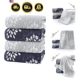 Hand Towels Set of 4 Hydrangea Floral Pattern 100% Cotton Absorbent Soft Deco... Hydrangea