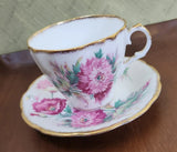 Vintage Royal Stuart Spencer Stevenson Pink Carnation Flower Teacup and Saucer Carnation
