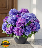 Ivydale 4pc Purple Blue Hydrangea Artificial Flowers UV Resistant Fake Silk Hydrangea