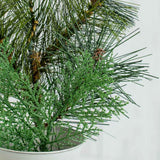 Set of 2 Artificial Pine and Cedar Christmas Greenery 18" Picks Green Plant