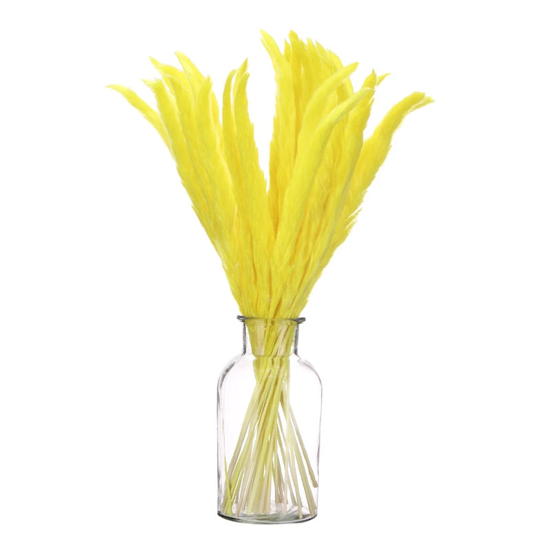 Yellow Pampas Grass Decor,  30PCS 17 Inch(Length) Pampas Grass Bundle Pampas Grass