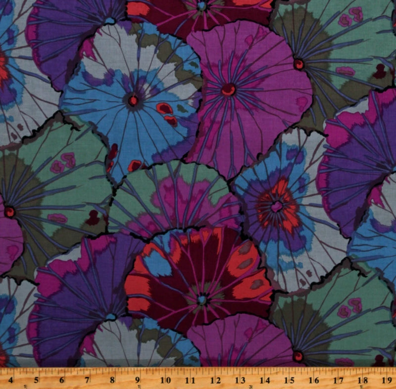 Cotton Kaffe Fassett Lotus Leaf Floral Nature Fabric Print by the Yard D409.37 Flowering Plants