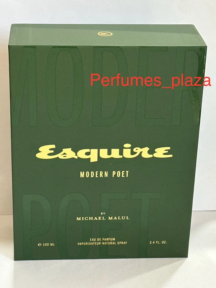 Michael Malul Esquire Modern Poet Men Eau de Parfum Spray 3.4 oz/ 100 ml NEW. EDP
