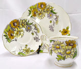 Vintage Royal Albert Bone China Flower Of The Month #4 Daisy Hand Painted Set 3 Daisies