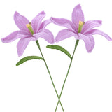 2-Pack Crochet Flowers, Knitted Artificial Wool Lily Flowers [Purple] Lily