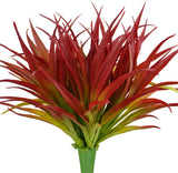 6Pcs Artificial Grass Fake Plants 17.3in Outdoor 6 Pcs, Light Red &Green Green Plant