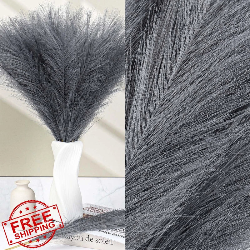 JOLYEAK 30pc Gray Pampas Grass Decor 21" Artificial Vase Filler Pampas Grass