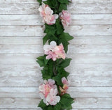 Flower Garland Pink Hydrangea Floral 52 Inch Faux Flowers Hydrangea