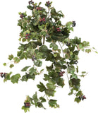 Set of 2 24Ó Green Grape Leaf Hanging Artificial Plants by Green Plant