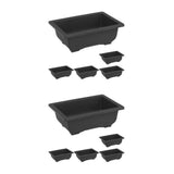 2 Pieces Garden Bonsai Holder Flower Pot Deep Rectangular Planter Garden Plants