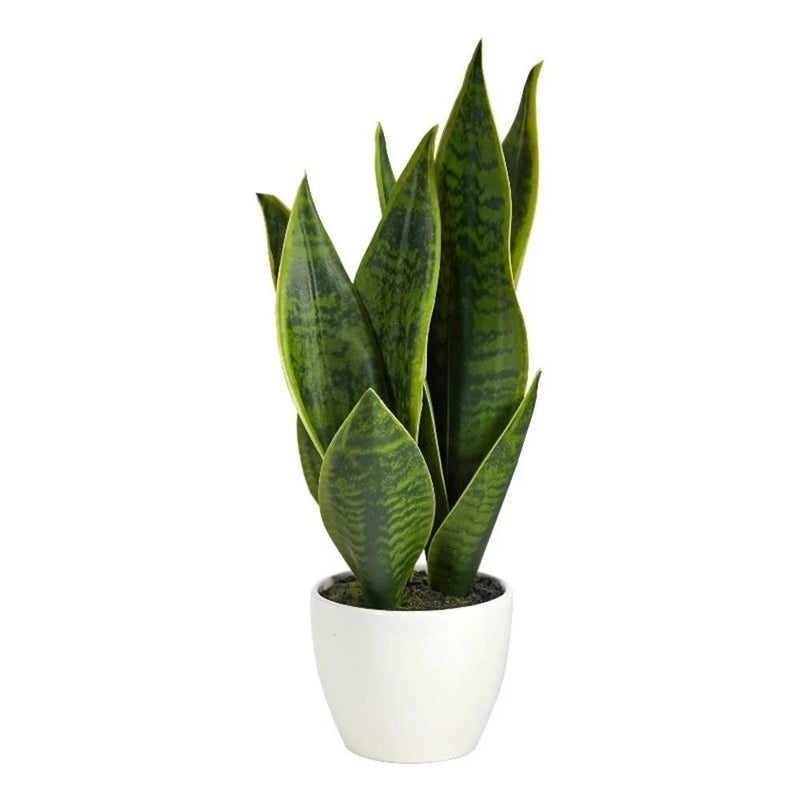 Nearly Natural 16" Sansevieria Artificial Plant in Green Green Plant