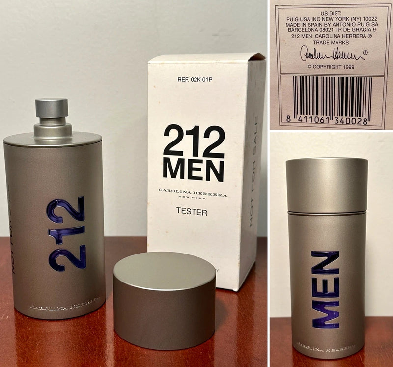 Original 1999 Carolina Herrera 212 Men Eau de Toilette Spray 3.4 oz Puig Spain EDT