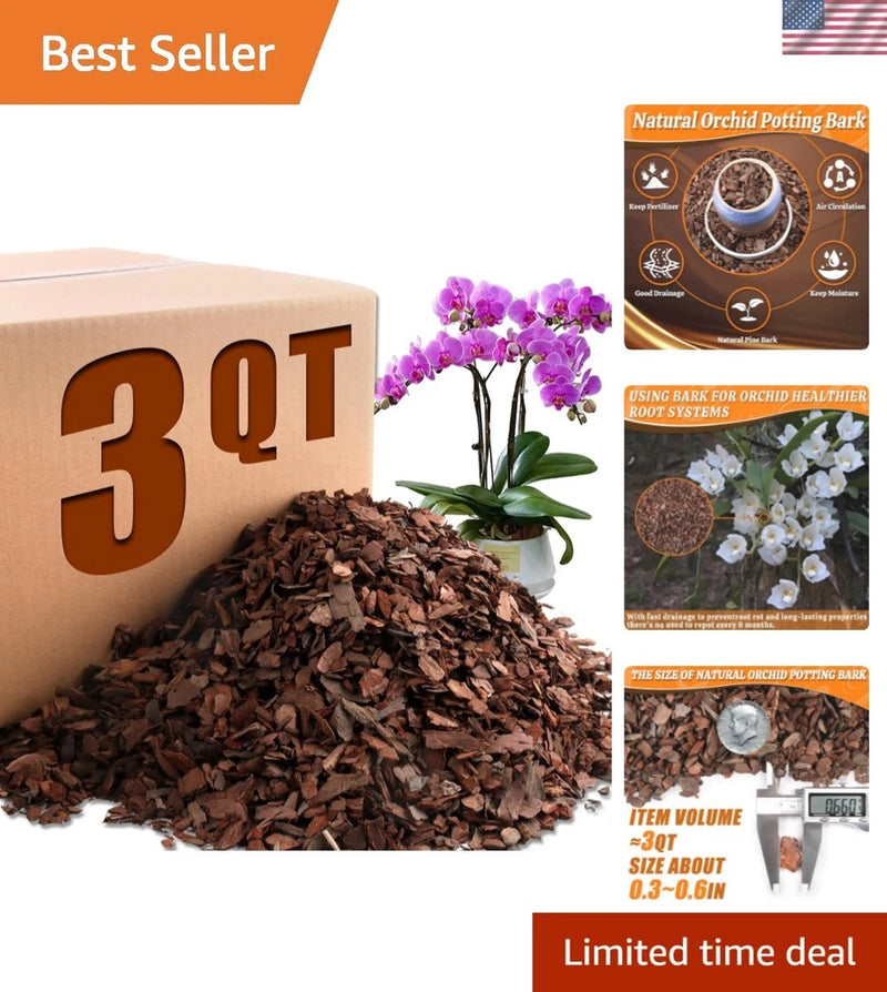 Orchid Potting Bark-3QT Organic Orchid Bark for Plants, All Natural Pine Bark... Orchids