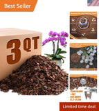 Orchid Potting Bark-3QT Organic Orchid Bark for Plants, All Natural Pine Bark... Orchids