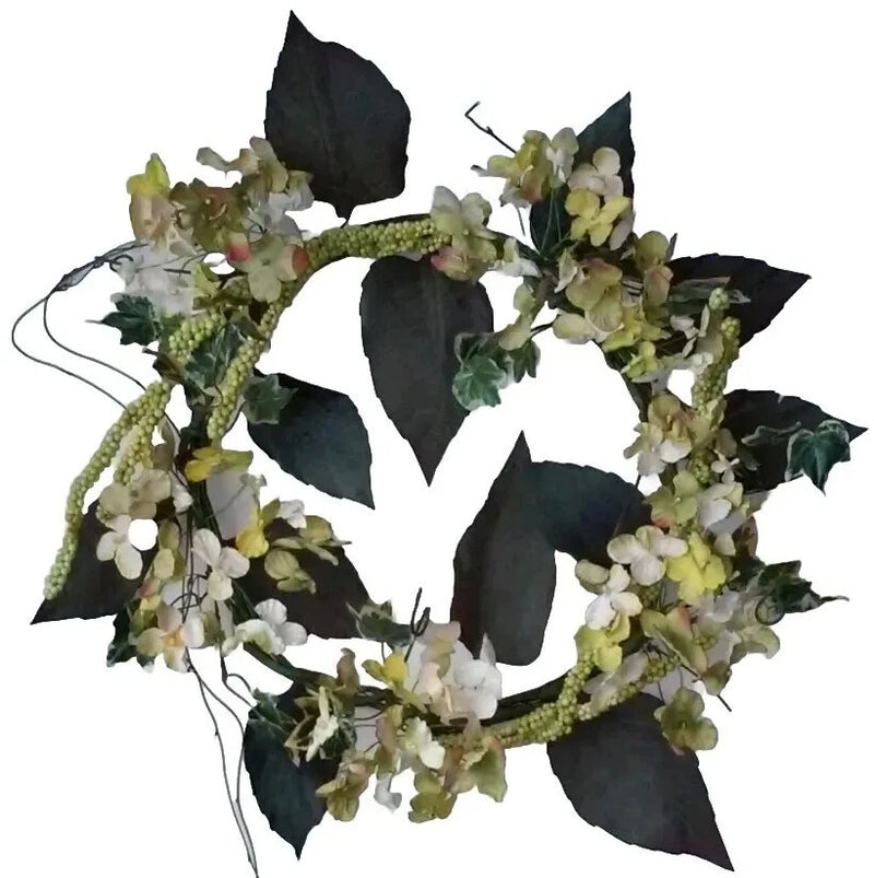 Sage Handcrafted Hydrangea 15" Wreath Flower Door Wall Window Home Office Decor Hydrangea