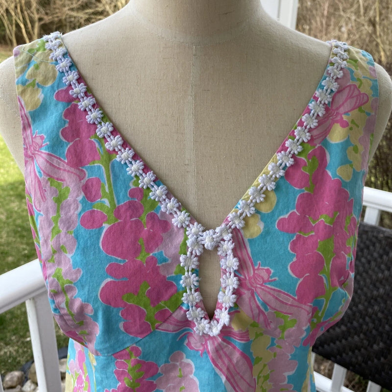 LILY PULITZER Womens 10P Sheath Dress Floral Summer Sleeveless Lined Cotton EUC Lily