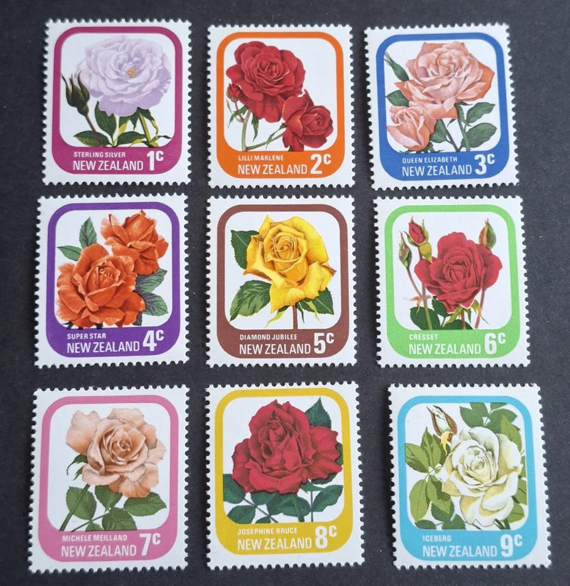 New Zealand 1975 Roses flowers set of 9 SG 1086-1094 MNH mint Roses