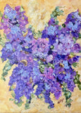 Original Painting Hydrangeas Splendor Lavender Blue Flower blooms 14x11 Canvas Hydrangea