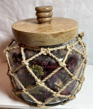 Boho Glass Bottle Vase Woven Jute Wrapped Rustic Farmhouse Flower DŽcor Pampas Grass