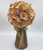 Artificial 13" Wood Bouquet Floral / Wedding Decor w/ Ribbon Bouquet