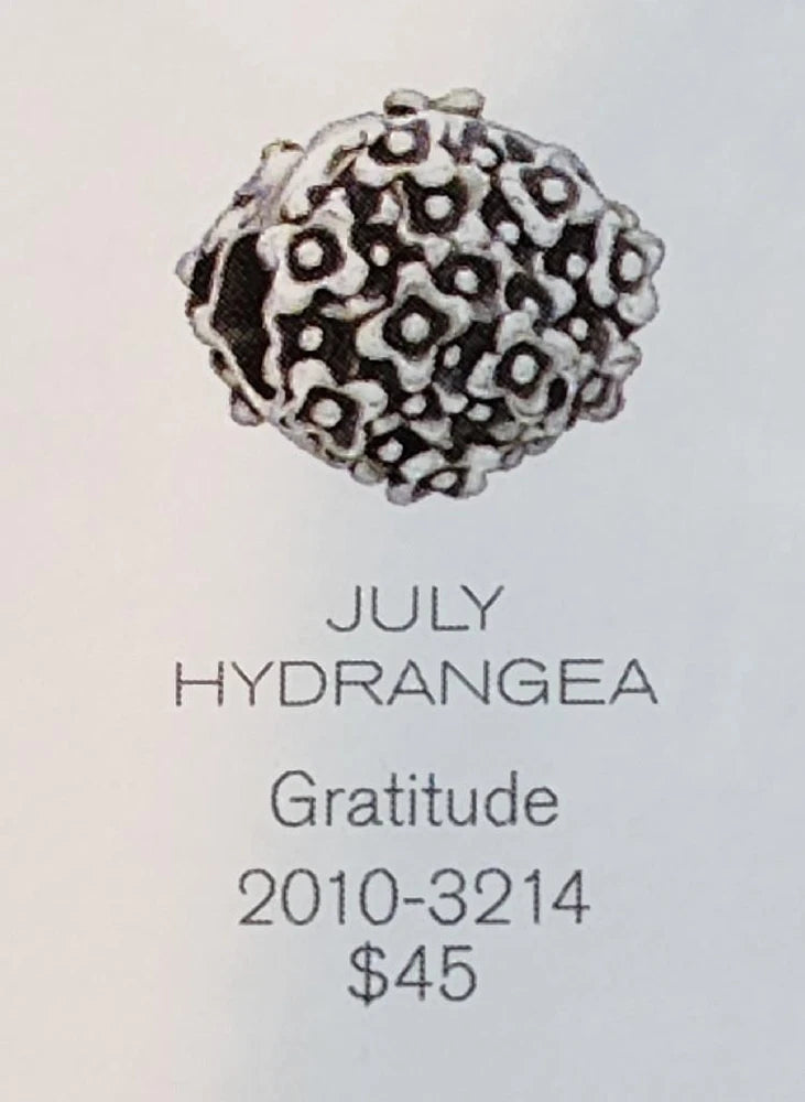 New Chamilia JULY FLOWER ~HYDRANGEA~ GRATITUDE Sterling Bead 2010-3214 $45 Hydrangea