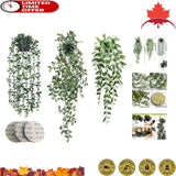 Faux Hanging Plants - 3 Pack Artificial Eucalyptus Vines for Wall Decor Green Plant