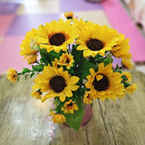 1 Bunch Sunflower Bouquet Artificial Silk Fake Flower Wedding Home Party Decor_ Sunflower