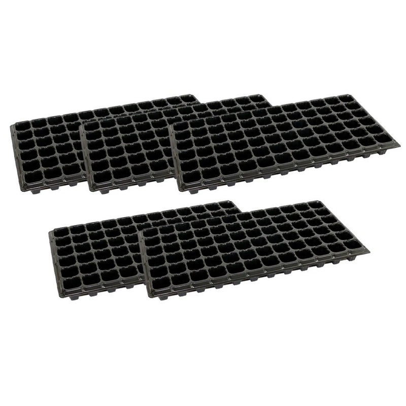 72-cell seed starter trays with drain holes, black (15-pack)