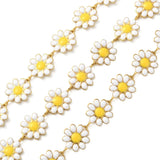 1m Enamel Floral Daisy Flower Link Chains for Bracelet Necklace Jewelry Making Daisies