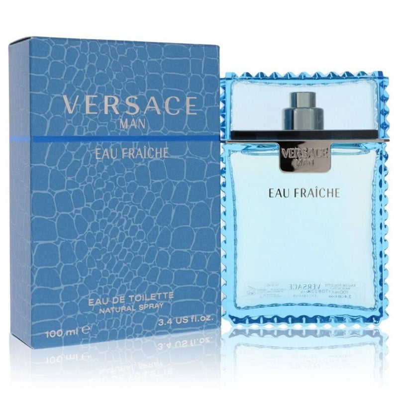 Versace Man by Versace Eau Fraiche Eau De Toilette Spray (Blue) 3.4 oz (Men) EDT