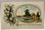 Easter Happiness, Lily of the Valley Flowers, Country Scene, Vintage Postcard Lily