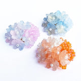 3pcs Brooch Pin Hydrangea Hortensia Flower Orange Blue Purple Pink Lovely Unique Hydrangea