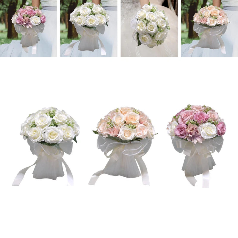 Wedding Bouquets for Bride Artificial Flowers for Holiday Photo Prop Party Bouquet