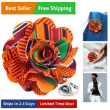 Men's Formal Kente & Animal Print Flower Lapel Pin - Boutonniere for Men, Bro... Carnation