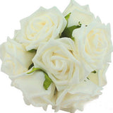 10 Heads 8CM Artificial Rose Flower Bouquet Foam Wedding Home Decor DIY Supplies Bouquet