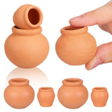 2 PCS Tiny Flower Pots Mini Round Growing Small for Plants Garden Clay Garden Plants