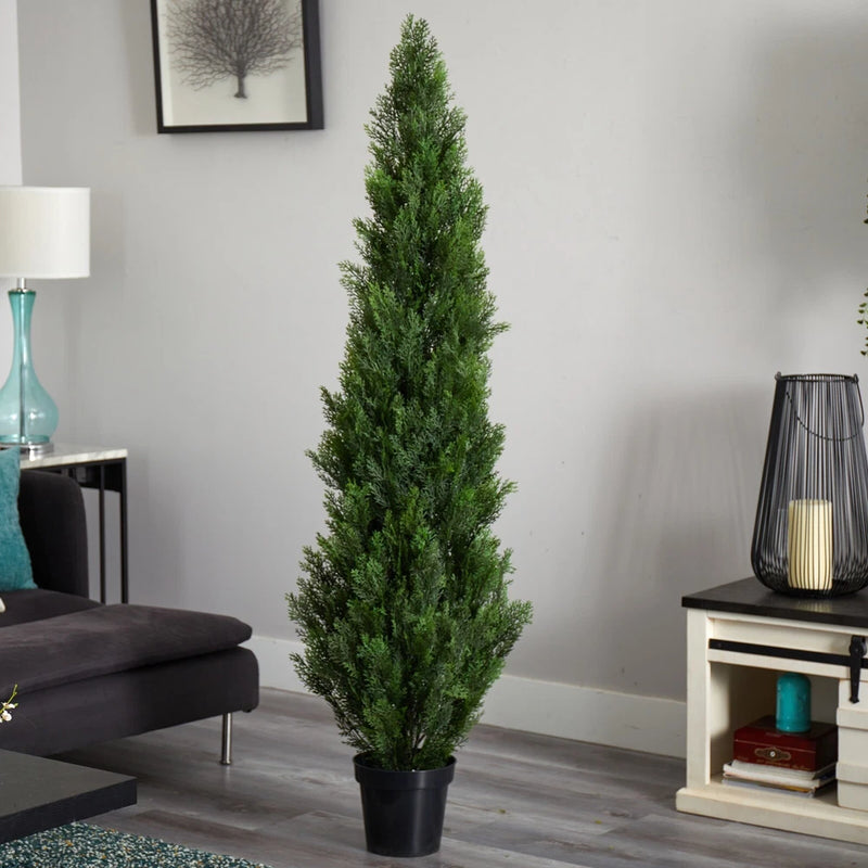 6Õ Cedar Pine Artificial Topiary Tree UV (Indoor/Outdoor). Retail $352 Green Plant