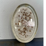 Vintage Glass Pressed Flowers Wild Hydrangea Paper Weigh 2004 Hydrangea