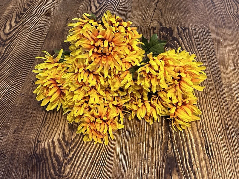 New Lot Artificial Flowers Stems Bunches Fall Yellow Mums Sunflowers Set 13 Faux Sunflower