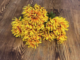 New Lot Artificial Flowers Stems Bunches Fall Yellow Mums Sunflowers Set 13 Faux Sunflower