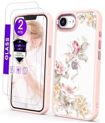 for iPhone iphone 16E / iphone 17E Golden Shield Flower Series-Pink/Ranunculus Ranunculus