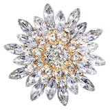 Premium Rhinestone Sunflower Brooch Pin for Women,Pink/White/Red/Black Flower Br Sunflower