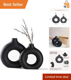 Artistic 2-Piece Black Vase Set - Perfect for Dried Flowers & Pampas Grass Pampas Grass