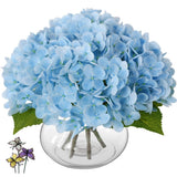 Hydrangea Artificial Flowers with Vase,Blue Real Touch Hydrangea Flowers with... Hydrangea